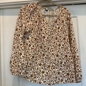 Old Navy Print Long Sleeve Blouse